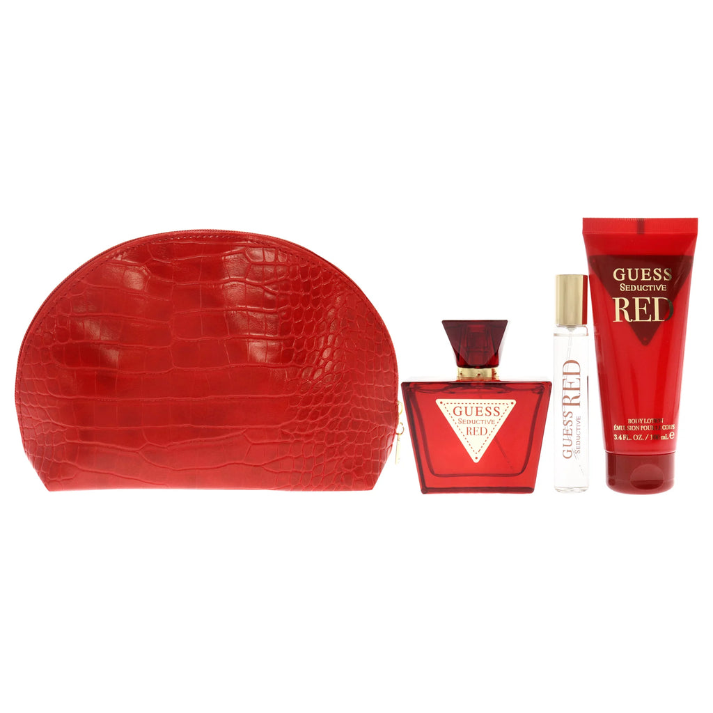 4 Pc Gift Set 2.5oz EDT Spray 3.4oz Body Lotion 0.5oz Travel EDT Spray Pouch Y947