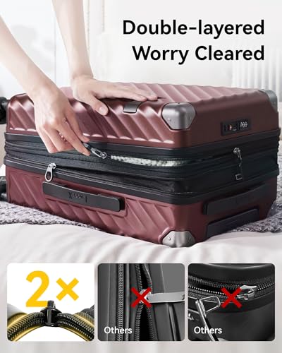 Polycarbonate Expandable Hard Shell Spinner Luggage Charcoal Metallic Z29247