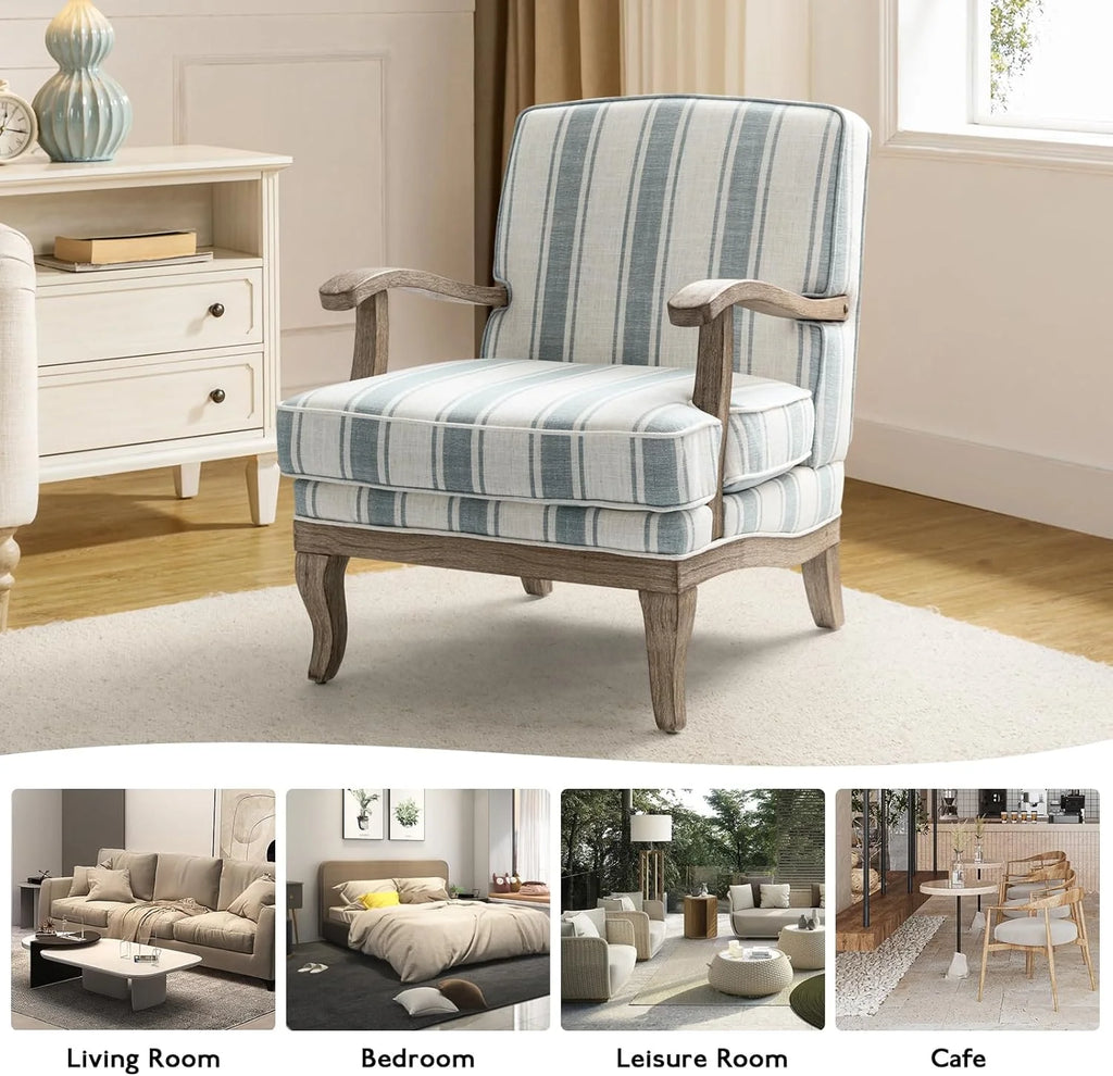 Blue Upholstered Accent Chair Set Of 2 H369031