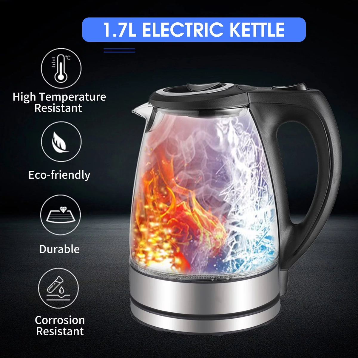 1.7L 1500W Glass Electric Kettle N40811