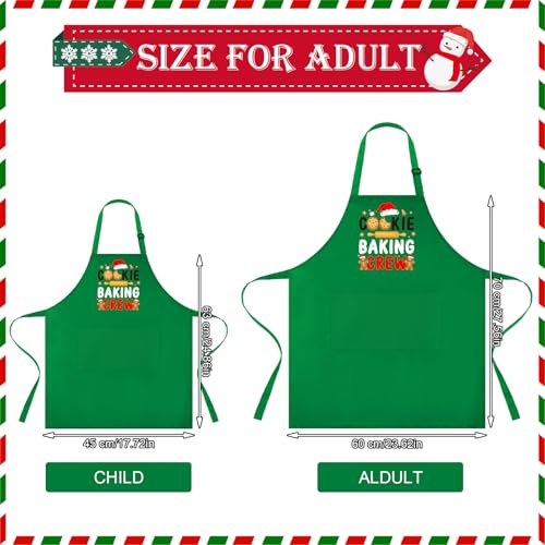 4 Pack Green Christmas Aprons with Pockets W220
