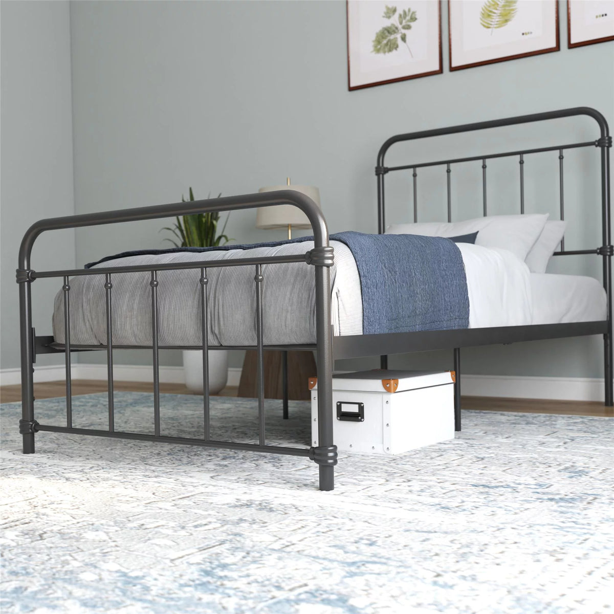 Black Twin Metal Platform Bed Frame T937