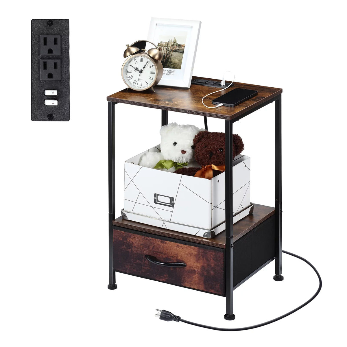 End Table with Charging Station M345