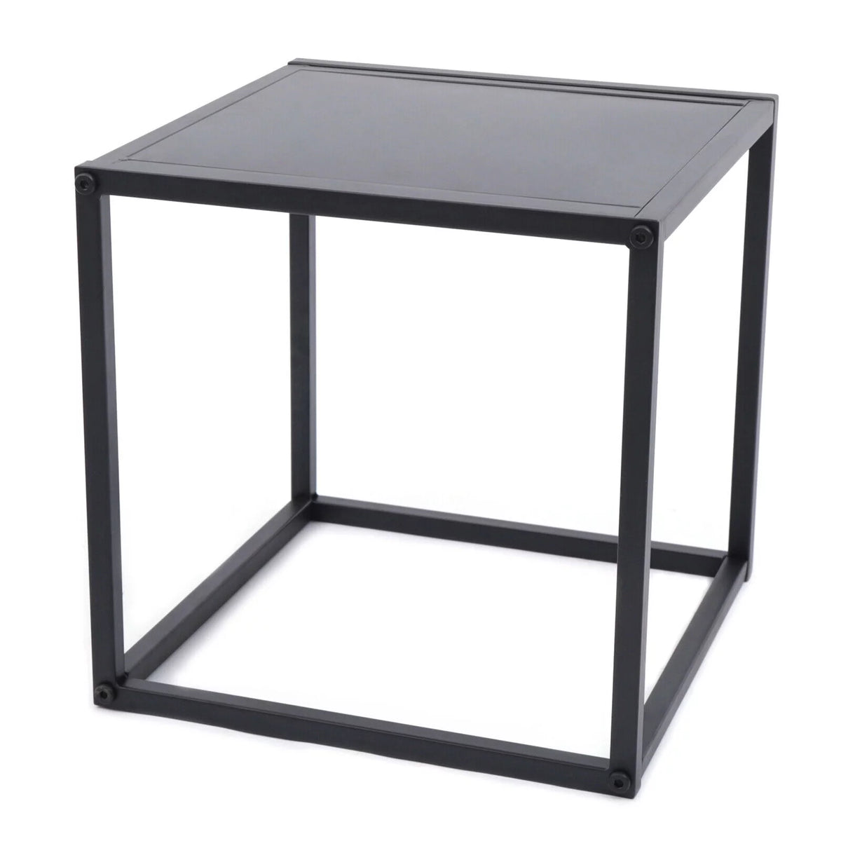 Square Coffee Table End Table Metal Side Table Matt Black M28629