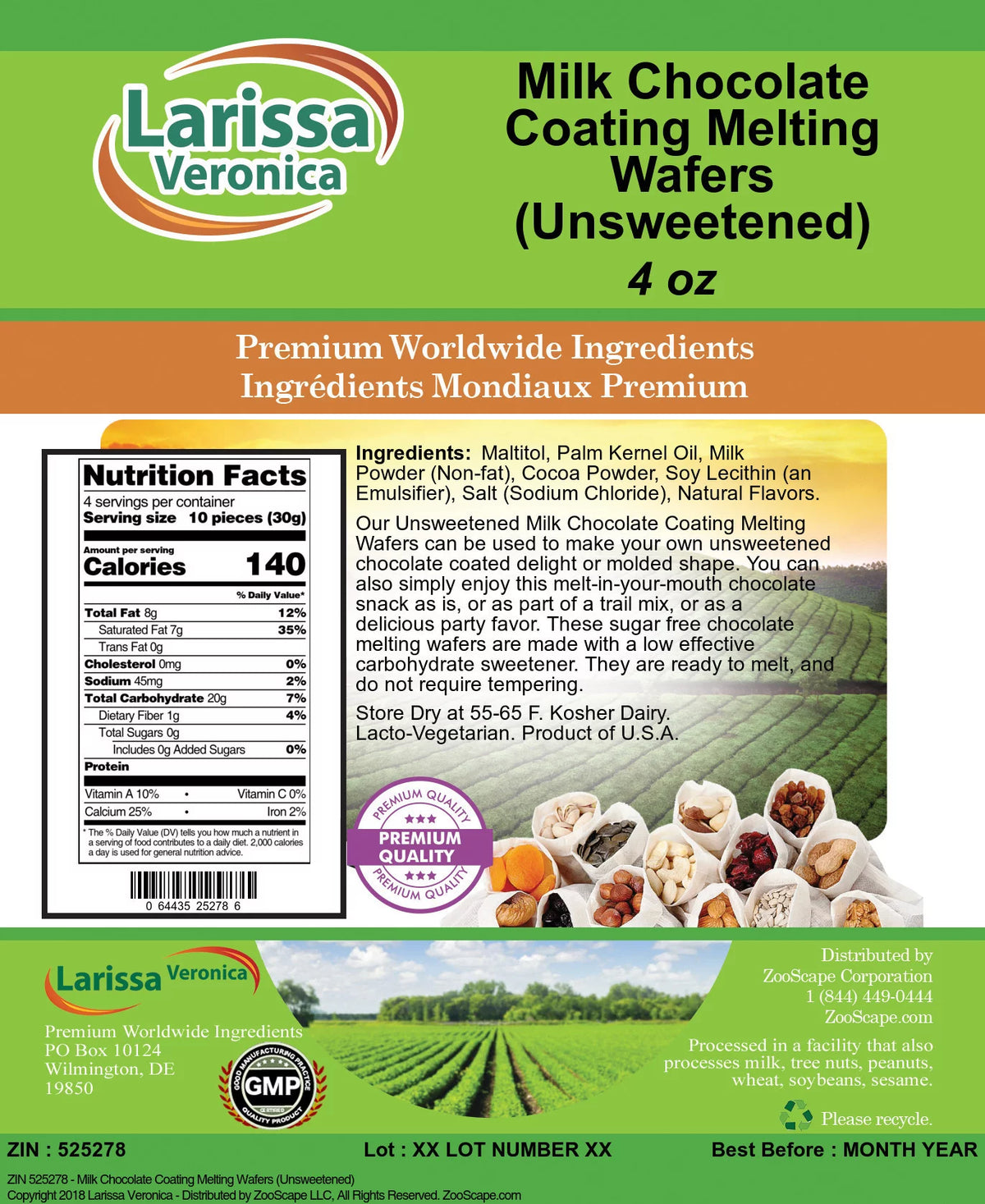 Unsweetened Milk Chocolate Melting Wafers 4 oz 3-Pack B342