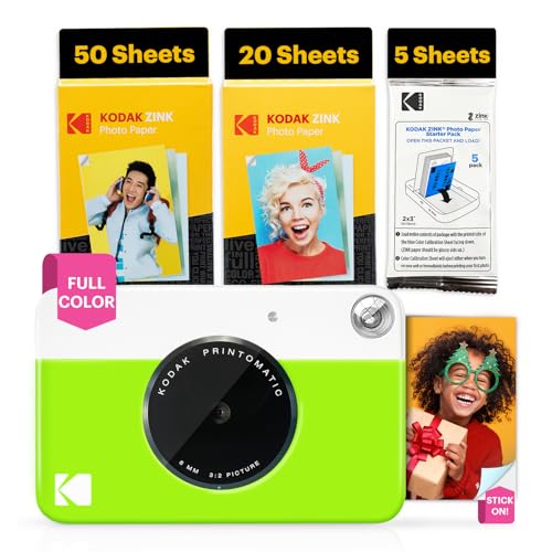 Full-Color Instant Print Digital Camera 5MP with Zink 2x3" Photo Paper L39949