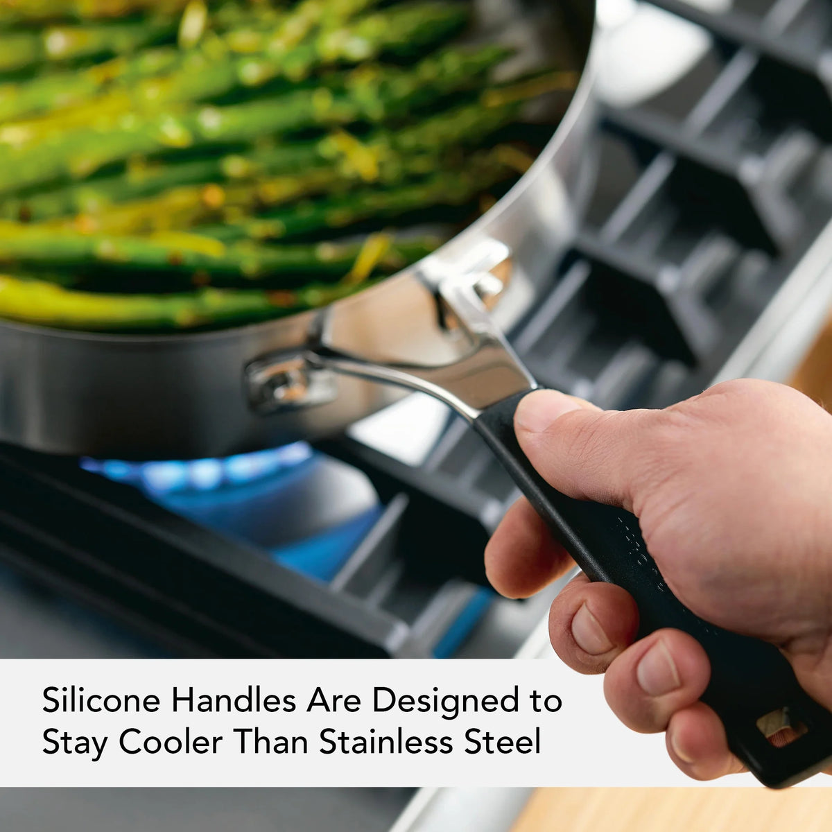 10 Pieces Brushed Stainless Steel Cookware Set T118