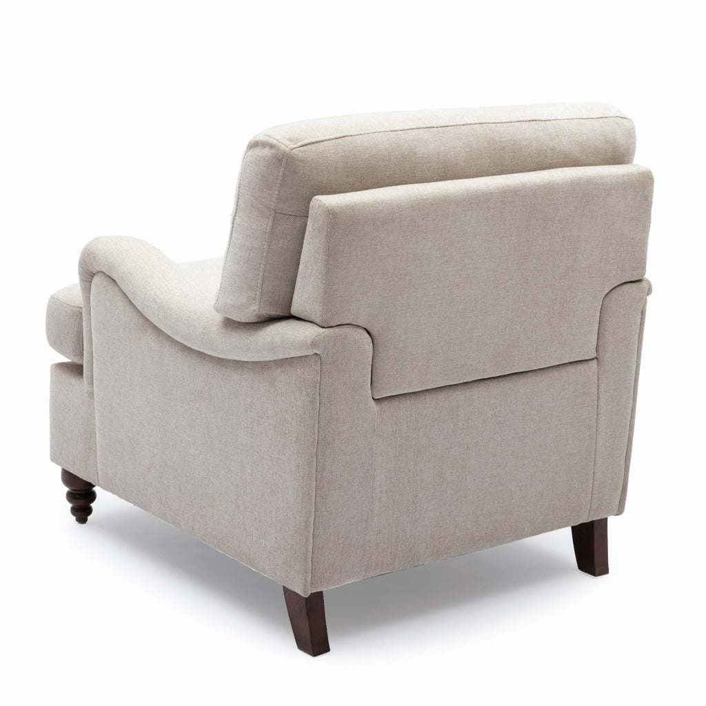 Navy Blue Polyester Fabric Upholstered Arm Chair O3245