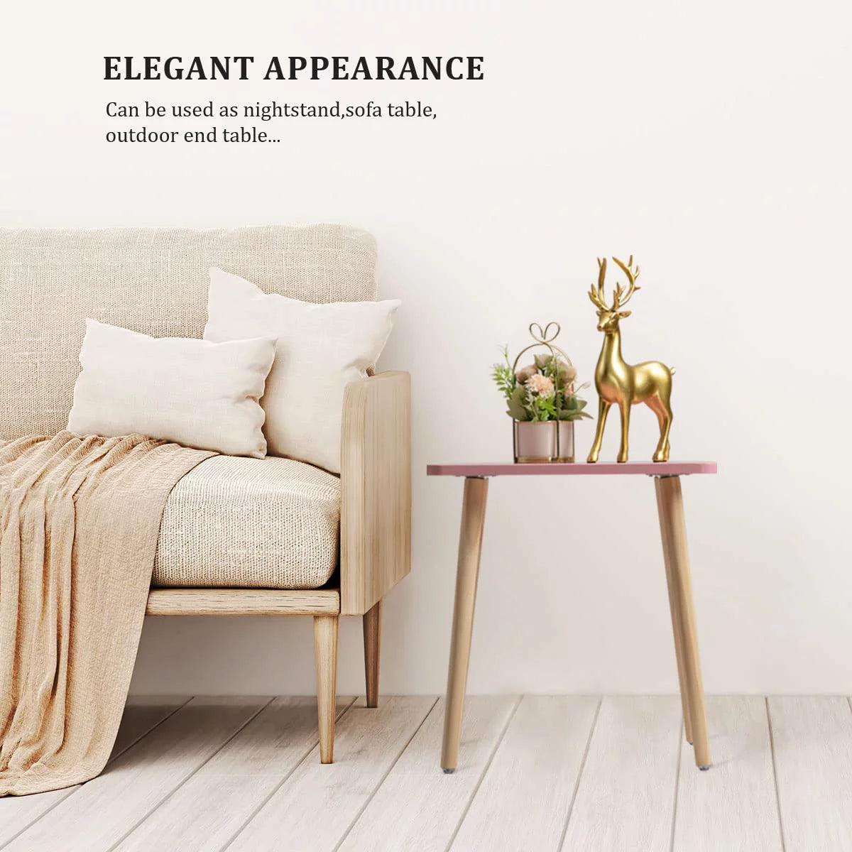 Small Pink Wooden Side Table G7956