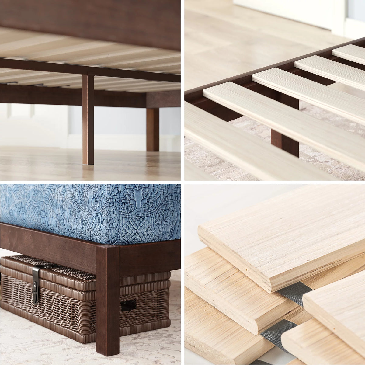 Full Acacia Wood Platform Bed Frame K830