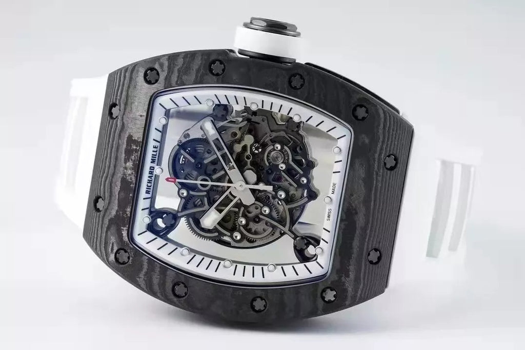 White Dial Black Bezel Skeleton Watch N456411