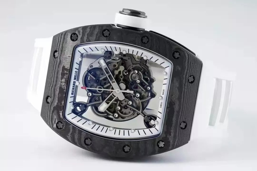 White Dial Black Bezel Skeleton Watch N456411