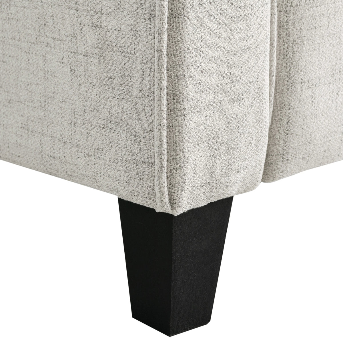 Beige Fabric Loveseat with Curved Arms C12944
