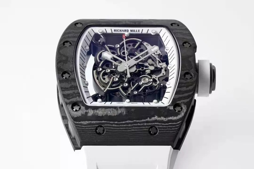 White Dial Black Bezel Skeleton Watch N456411