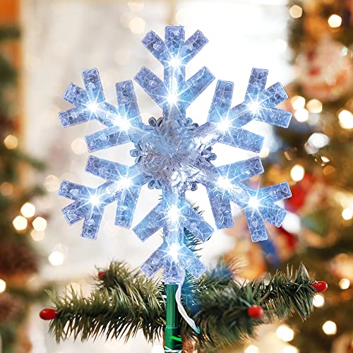 9 inch Lighted Christmas Tree Topper with 15 White LED Lights U11127