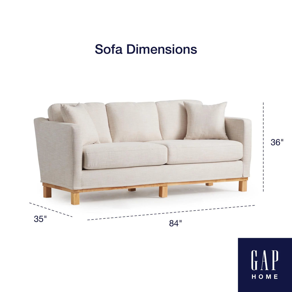 Cream Upholstered Wood Base Sofa L6485