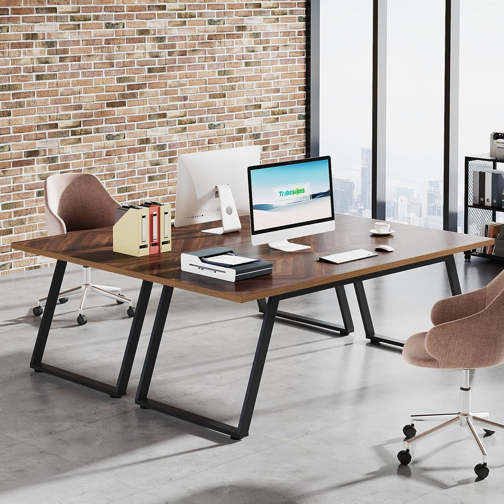 63" Brown Computer Desk with Thickened Frame K416351