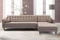 Taupe Velvet Mid Century Right Sectional Sofa K9299