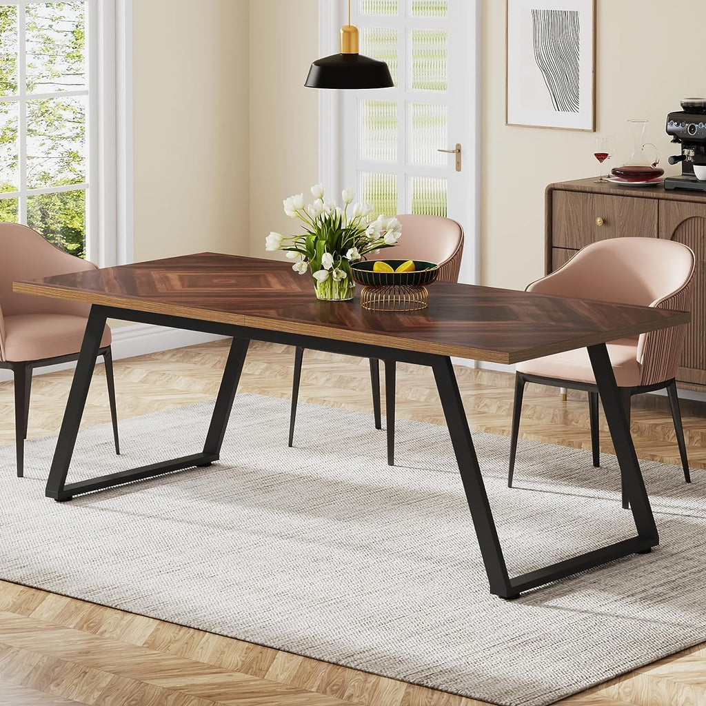 63" Brown Computer Desk with Thickened Frame K416351