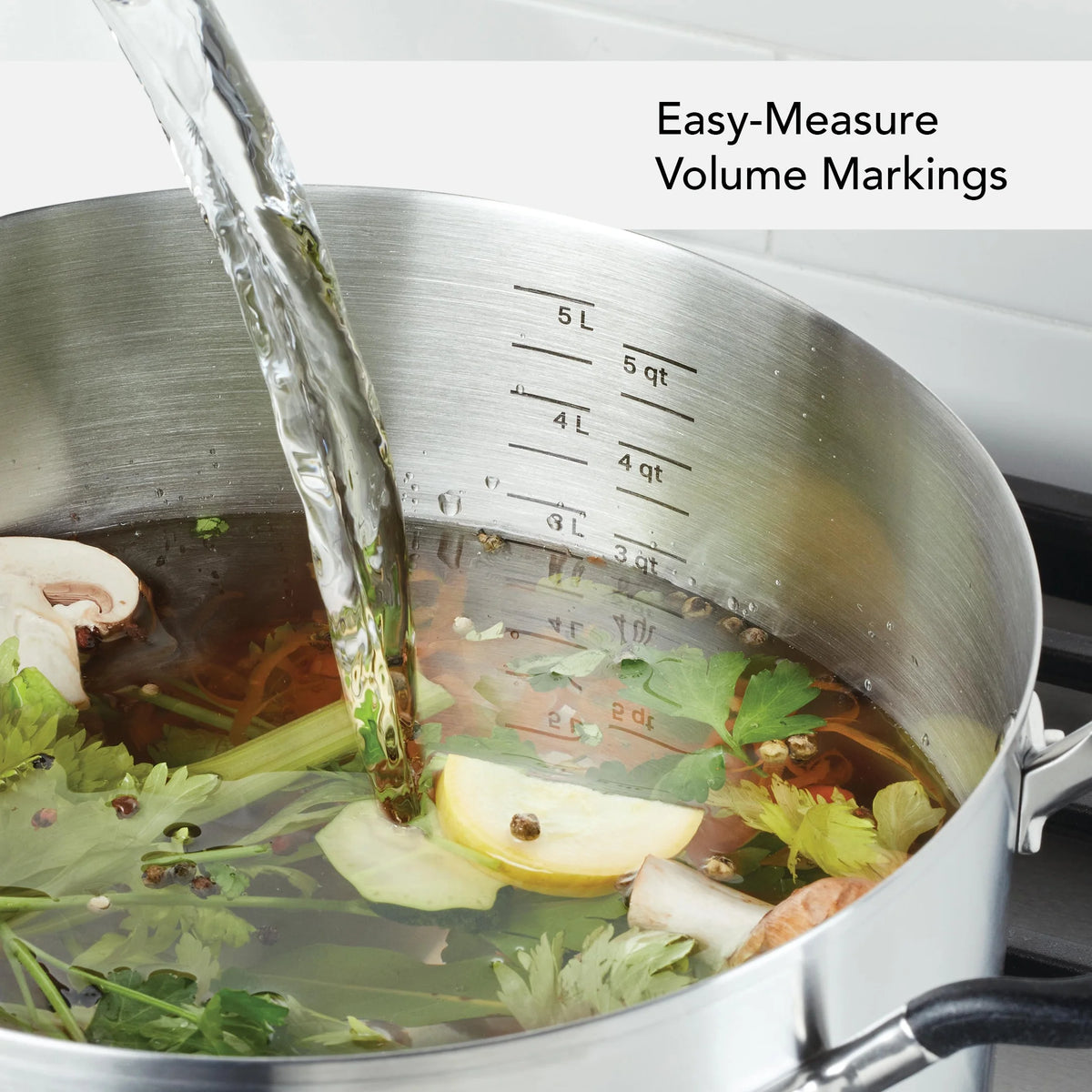 10 Pieces Brushed Stainless Steel Cookware Set T118
