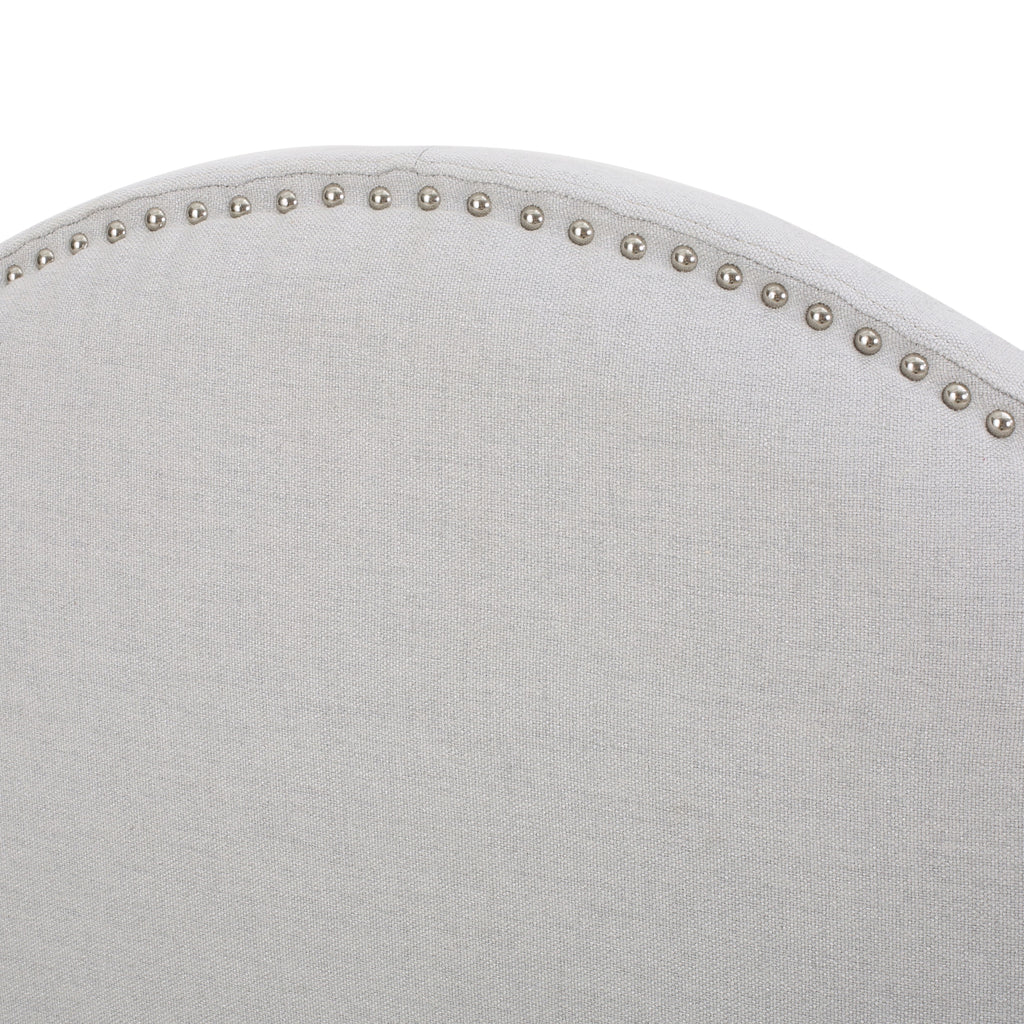 Light Gray Fabric Full/Queen Headboard with Nailhead Trim L39652