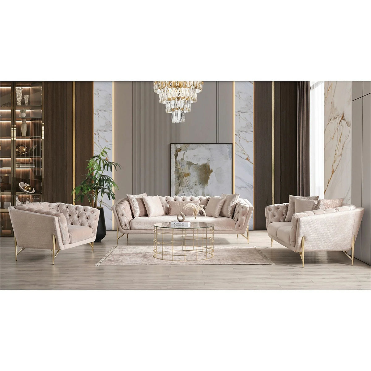 3 Pc Wood Living Room Set H106663