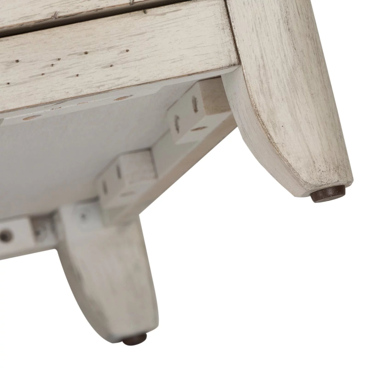 White Door Chair Side Table with Charging Station P26988