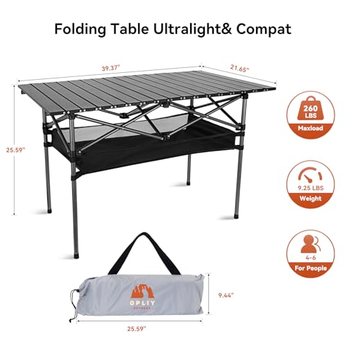 Portable Folding Aluminum Camping Table with Carry Bag Y9691