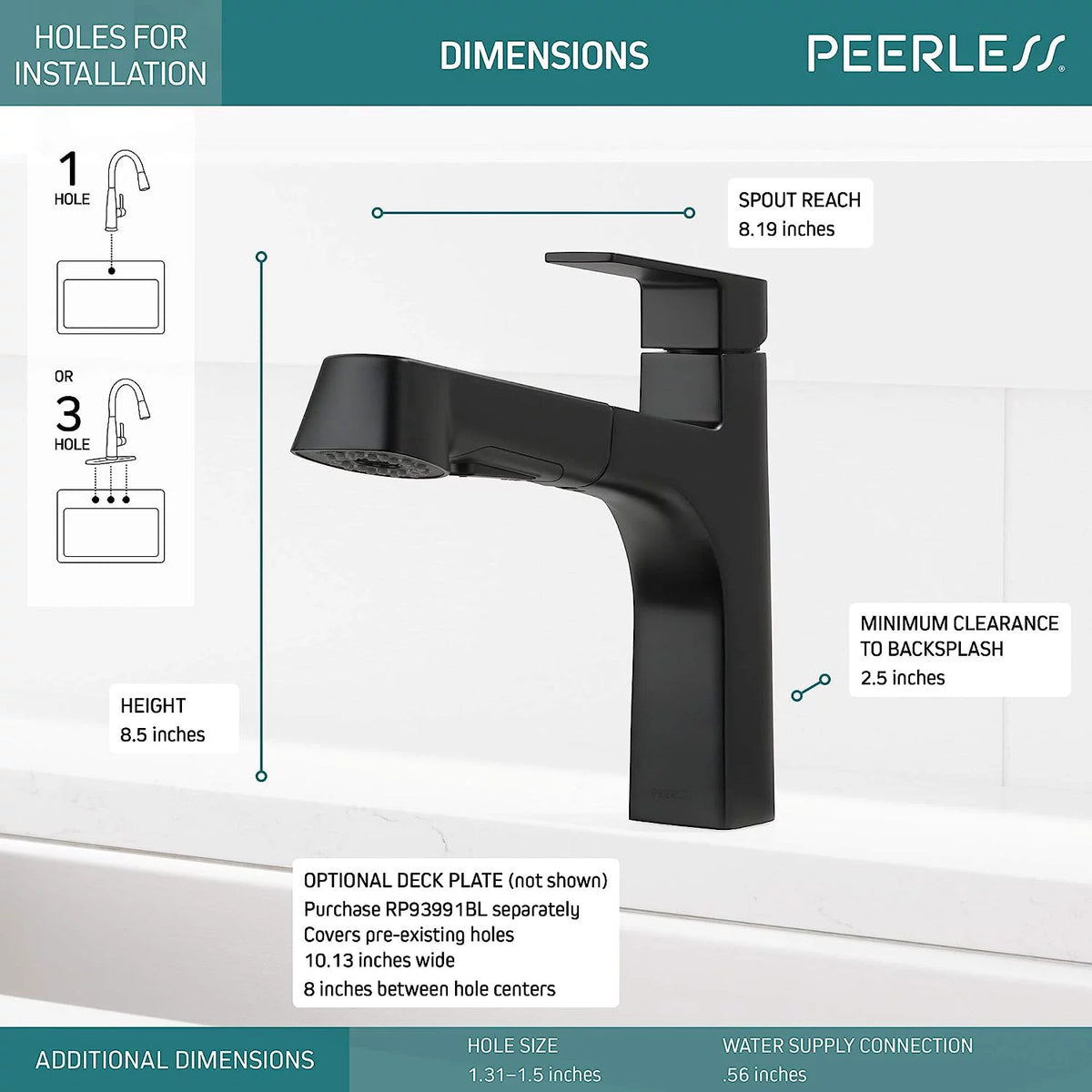 Black Single Hole Pull Out Kitchen Faucet X322