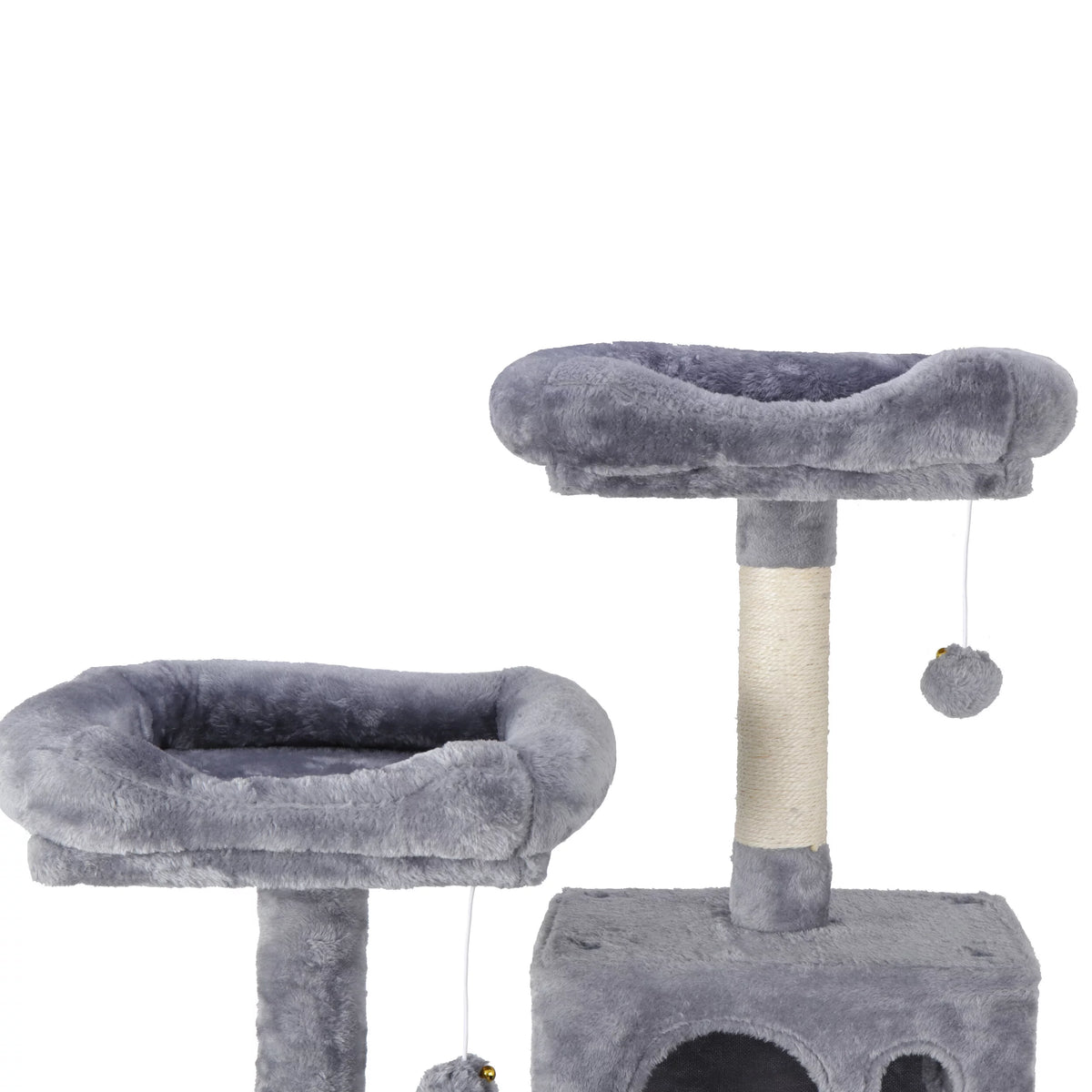 Gray Multi-Level Cat Tree with Scratching Posts and Hammock F89931