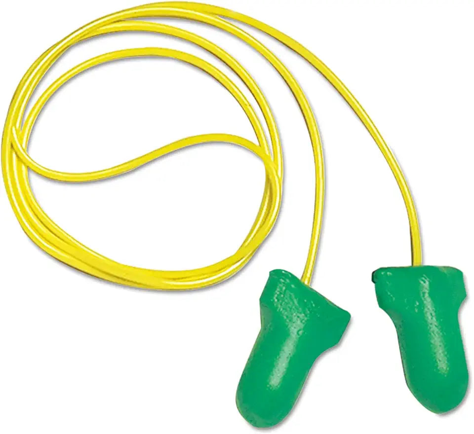 Corded Single-Use Earplugs 30NRR Green 100 Pairs N610515