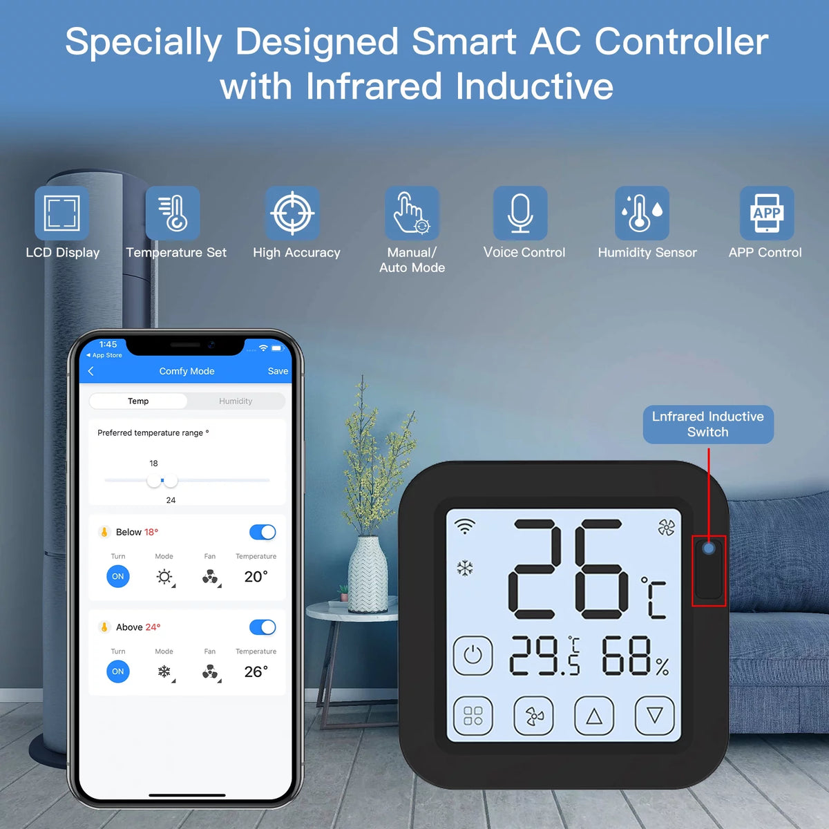 Wifi IR Air Conditioner Controller with LCD Display S307