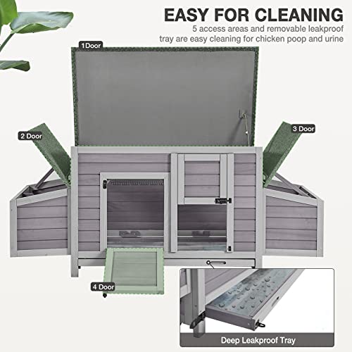 Large Folding Chicken Coop with Nesting Box and Tray V2275