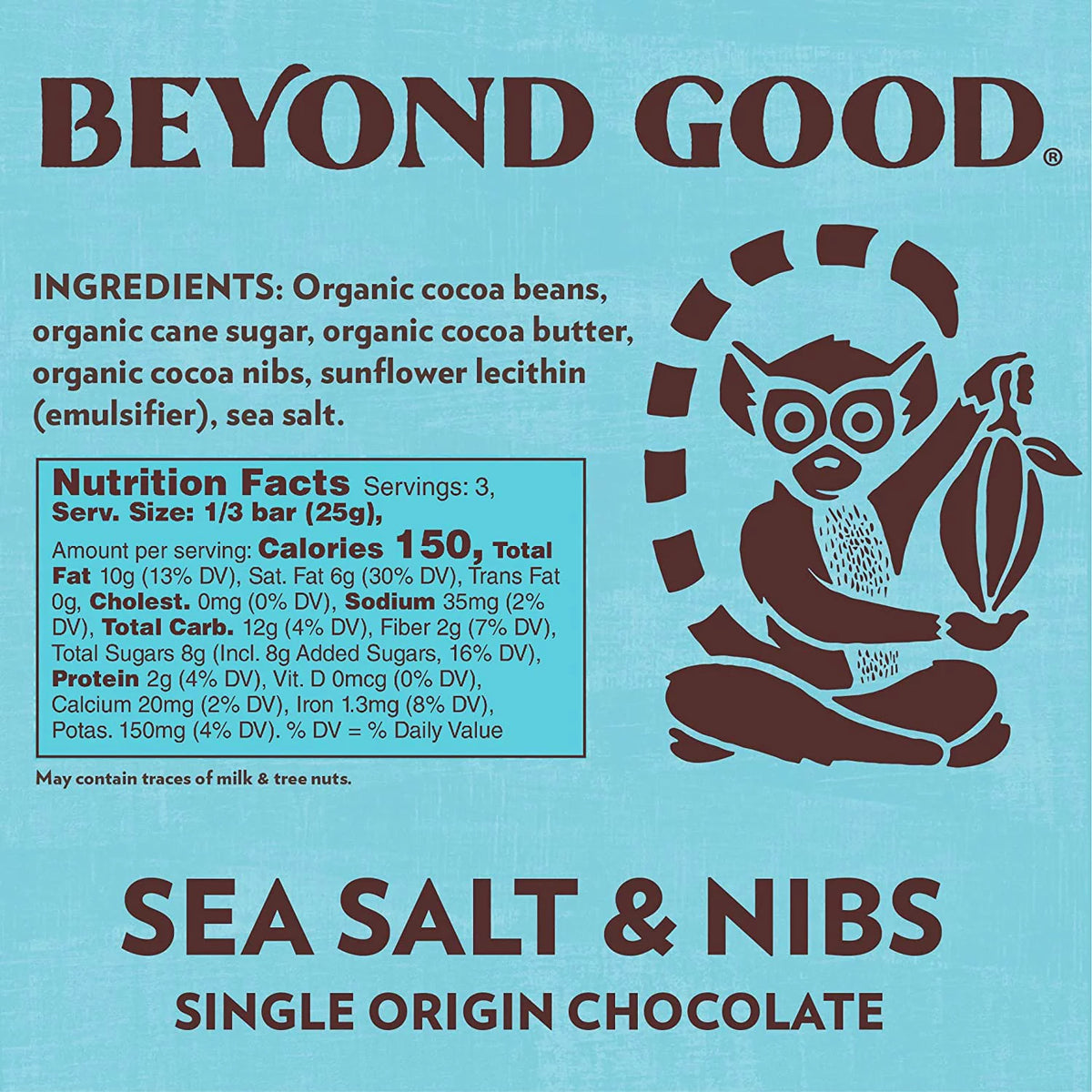 Sea Salt & Nibs Dark Chocolate Bars 10 Pack N1569
